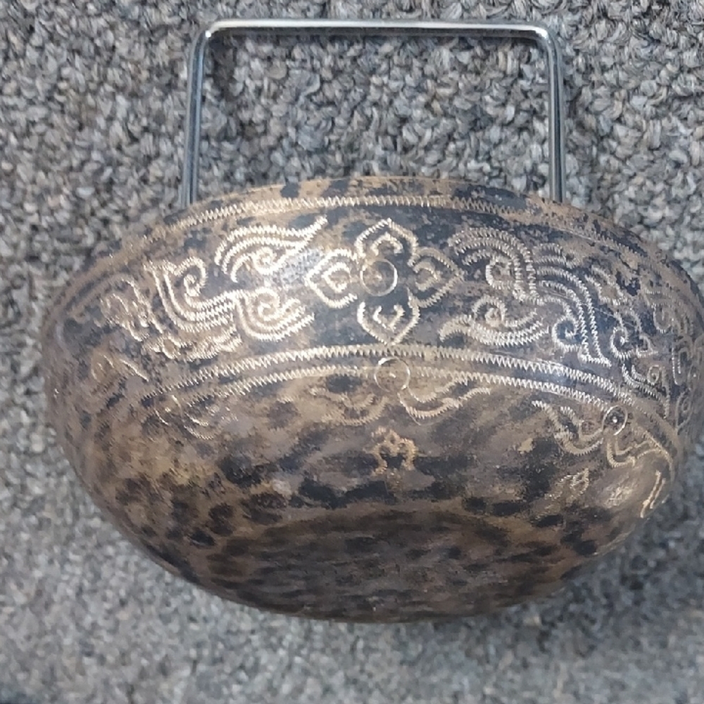 Vintage Thailand Bronze/Copper Hand Etched Bowl